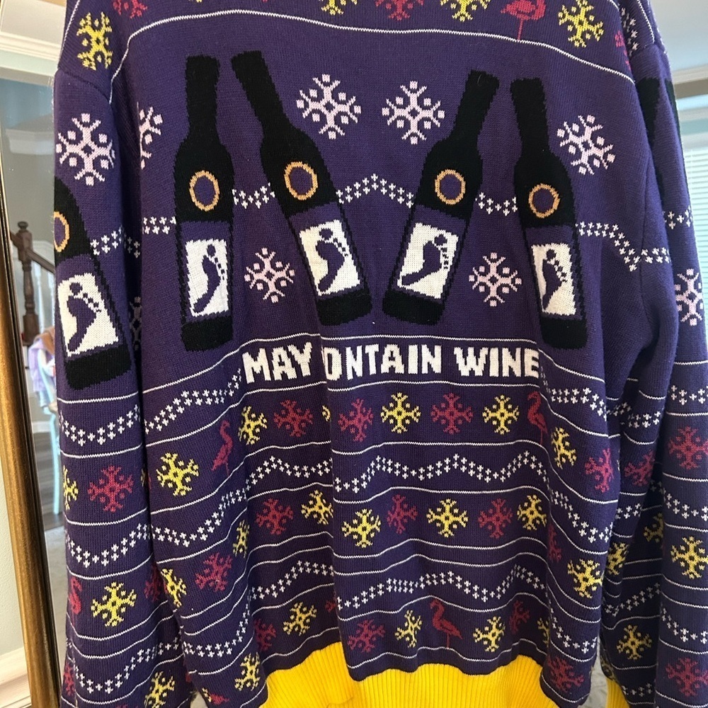 Purple Wine-Themed Ugly Christmas Sweater